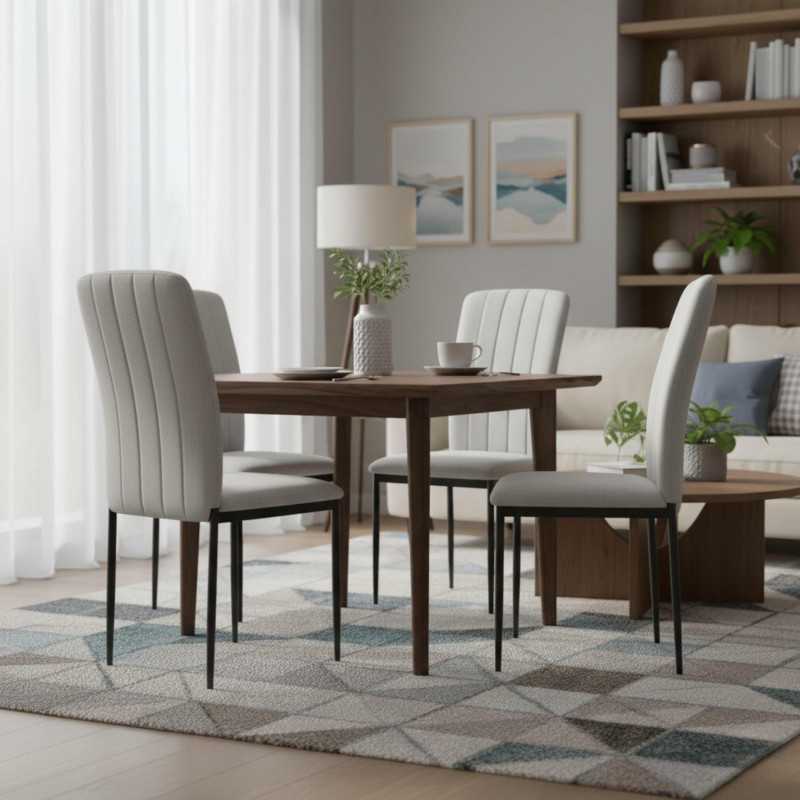 Silla De Comedor Trenton Estilo Contemporáneo Color Gris Ceniza