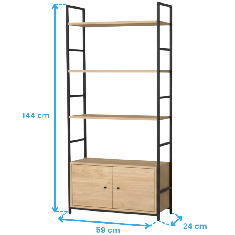 estantería libreria cotas