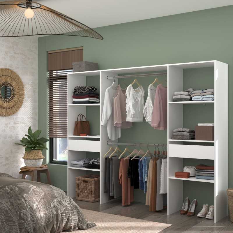 Vestidor Modular Custom Opción D+D Blanco 220x180 cm Vestidor Modular Custom Opción D+D Blanco 220x180 cm