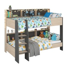 Litera Juvenil Mouse Roble Jackson Gris (6 Estantes) 207x164x132 cm