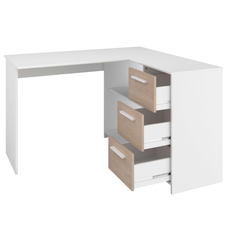 Escritorio frontal sin decoración cajones abiertos