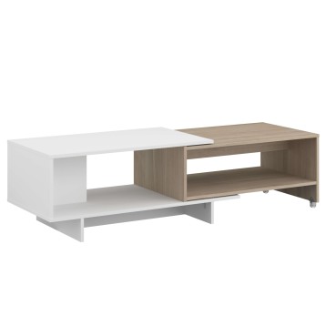 Mesa de centro con tapa deslizante lateral sin decoracion