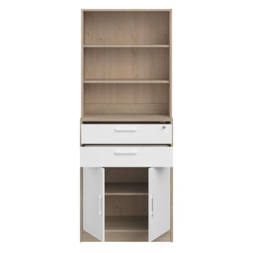 Estanteria alta oficina con puertas abiertas 2