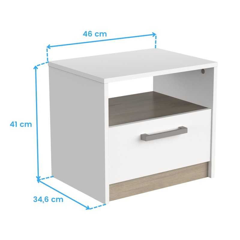 Mesita de noche cotas