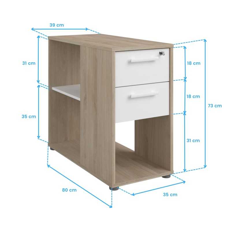 Pack de oficina completo cajonera cotas