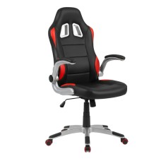 Silla Oficina Estudio Gamer Giratoria Mugello en Rojo y Negro