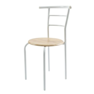 Silla Conjunto Mesa Cocina y 2 Sillas Butterfly Color Blanco y Roble Sonoma