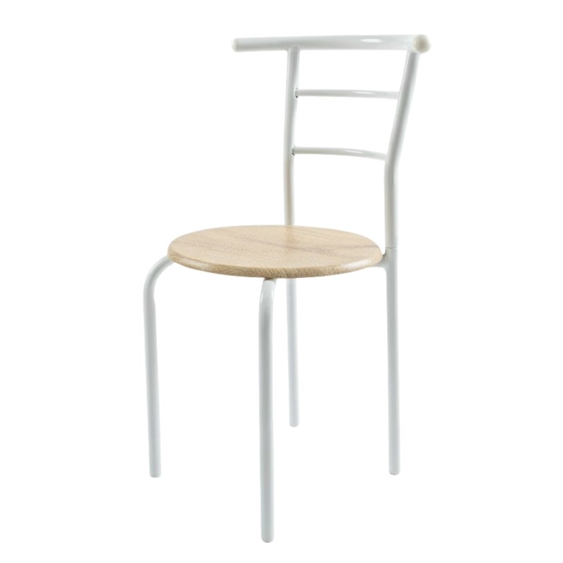 Silla Conjunto Mesa Cocina y 2 Sillas Butterfly Color Blanco y Roble Sonoma