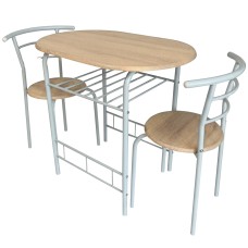 Conjunto Mesa Cocina y 2 Sillas Butterfly Color Blanco y Roble Sonoma