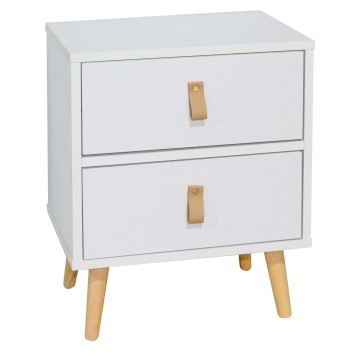 Mesita de Noche blanca Pack Dormitorio Matrimonio Nórdico