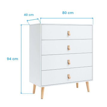 Comoda blanca Pack Dormitorio Matrimonio Nórdico cotas