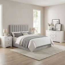 Muebles Dormitorio Matrimonio Color Blanco y Gris 160 cm