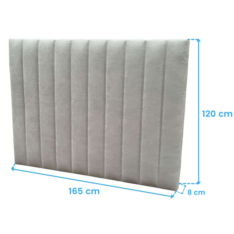 Cabecero de cama gris Pack Dormitorio Matrimonio Blanco y Gris cotas