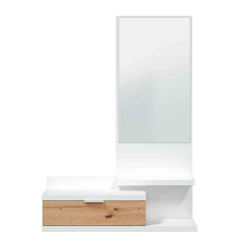 Mueble de Entrada Recibidor Dahlia Color Roble Y Blanco 81 cm