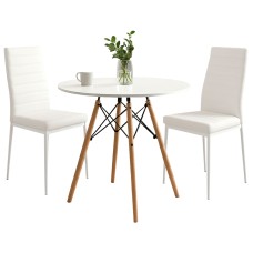 Conjunto Mesa Cocina Con 2 Sillas Color Blanco