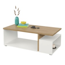 Mesa De Centro Fija Acces Color Roble Hamilton Y Blanco Mate 92x50 cm