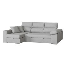 Sofá Cama Chaise Longue 3 Plazas Milano Color Gris Claro 260 cm
