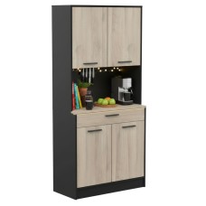 Mueble buffet Napoli roble Kronberg y negro mate 84x177 cm