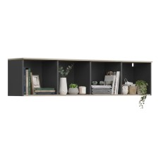 Estantería de pared Oficina Colección Nibis Roble Sonoma y Gris Antracita 160x37x32 cm