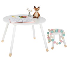 Mesa Infantil Pack Douceur Mesa + Taburete Color Blanco