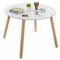 Mesa infantil dormitorio douceur con serigrafía estrellas color blanco 60x60 cm