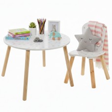 Mesa Infantil Pack Mesa + Silla Douceur Serigrafía Estrellas Blanco