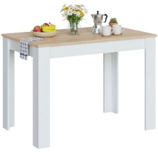 Mesa de cocina Cloe fija auxiliar roble y blanco 78x109x67 cm
