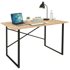 Mesa De Escritorio Rus Industrial Roble y Negro 120 cm