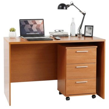 Mesa Escritorio Clásica con cajonera color Cerezo 120 cm_portada