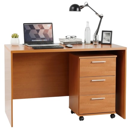 Mesa Escritorio Clásica con cajonera color Cerezo 120 cm_portada