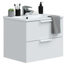 Mueble de baño Suspendido Pequeño Color Blanco Brillo 60 cm (Lavabo opcional)