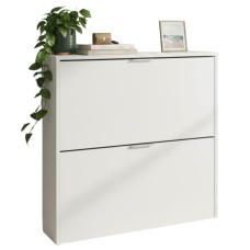 Mueble Zapatero Recibidor 2 Puertas Abatibles Color Blanco 75 cm