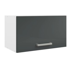 Módulo de Cocina Superior 1 Puerta Sobre Campana Vetro Gris Brillante y Blanco 60x33 cm
