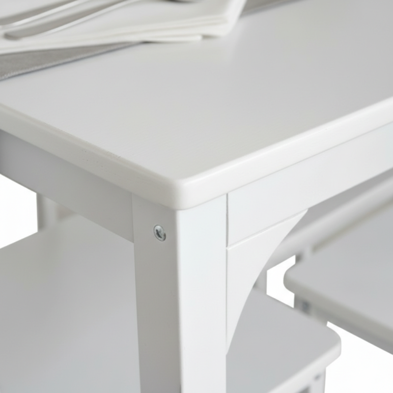 Conjunto Mesa Cocina con 4 Sillas Color Blanco Brillo