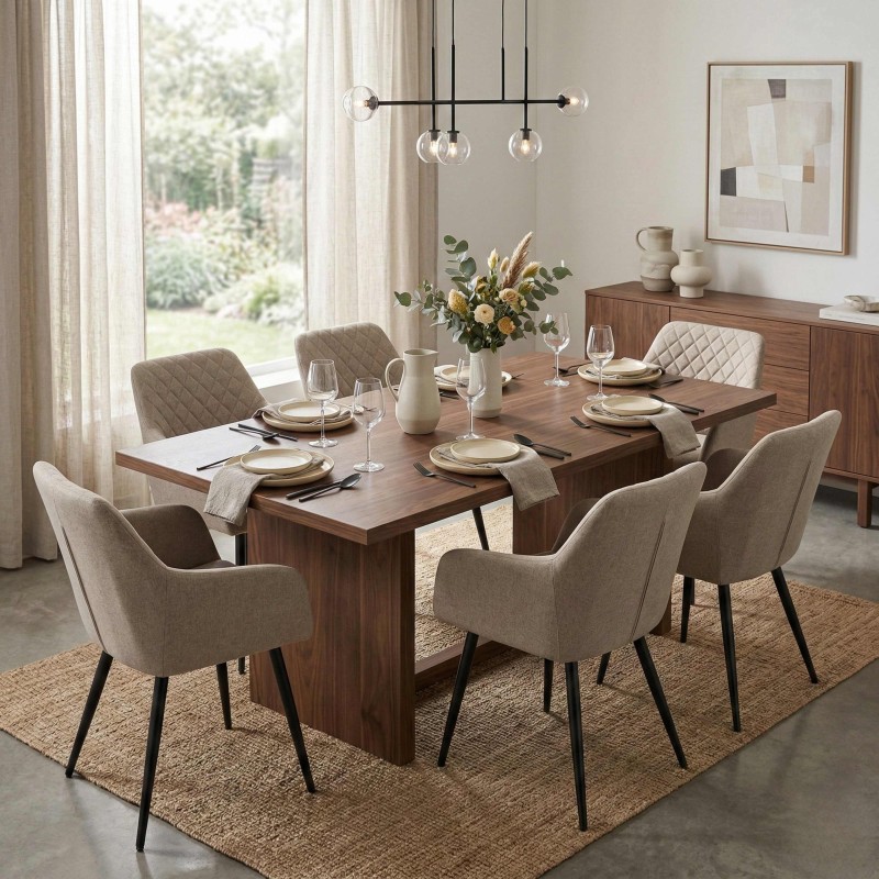 Silla Salón Comedor Rombo Color Beige