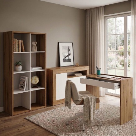 Pack muebles oficina roble y blanco_Portada