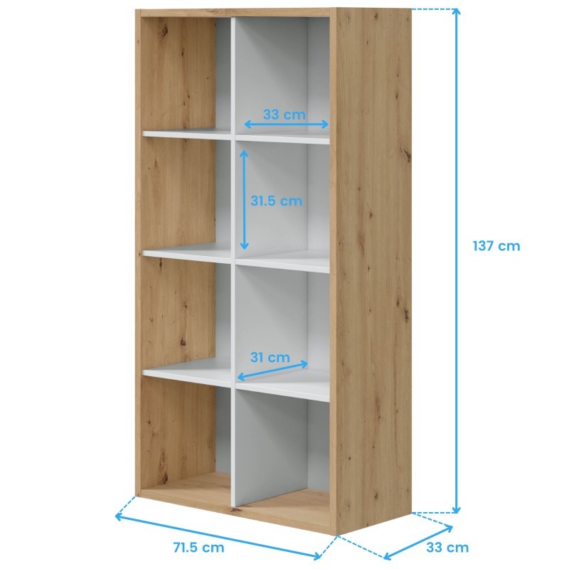 Pack Oficina Juvenil Noa Estilo Moderno Color Roble Nodi Y Blanco Artik