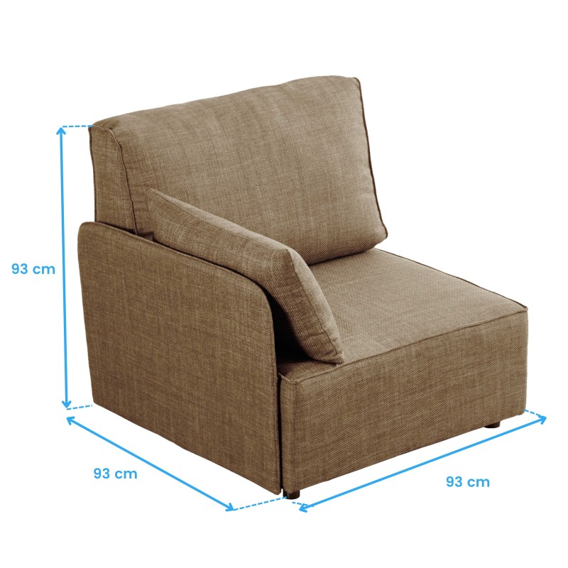 Sofá Modular Riposo Módulo A Color Beige Estilo Moderno 93 cm Sofá Modular Riposo Módulo A Color Beige Estilo Moderno 93 cm