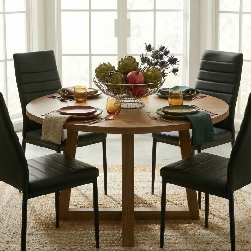 Silla de Comedor Avat Estilo Industrial Color Negro