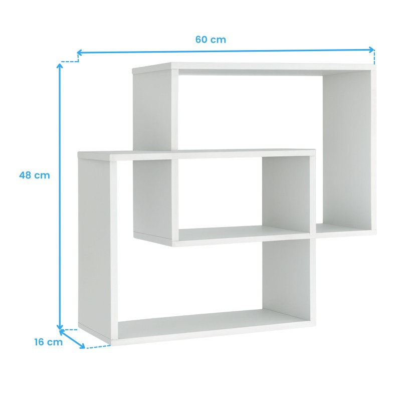 estantería pared cotas