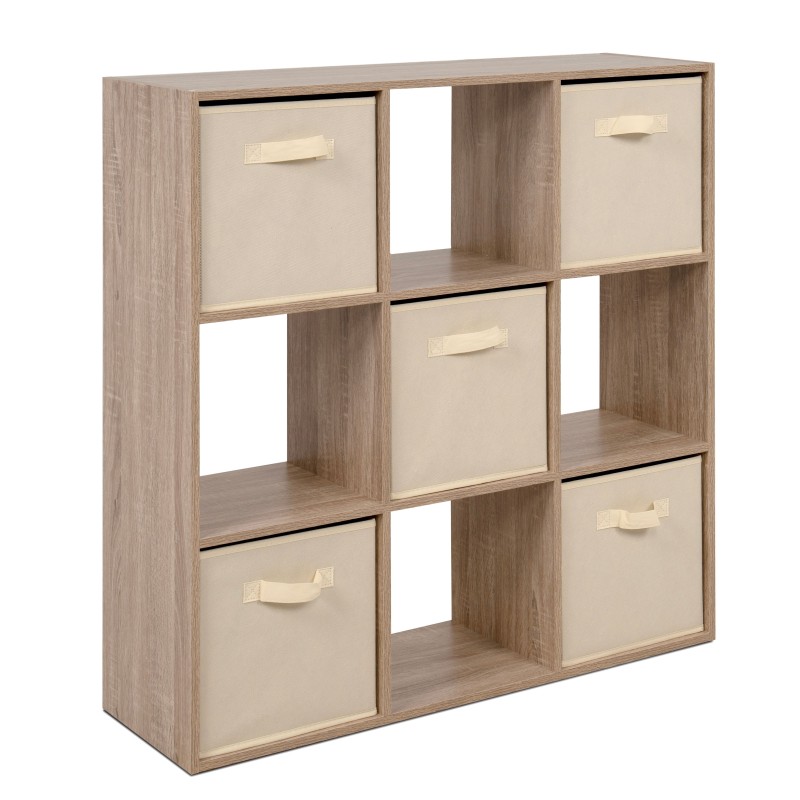 estanteria 5 cajones roble