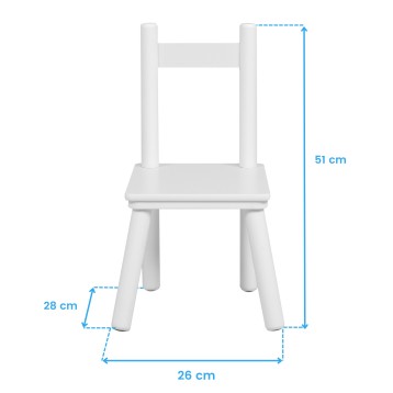 conjunto mesa y 2 sillas infantiles cotas 1