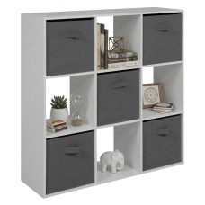 Estanería 5 Cajones Abril Color Blanco Mate y Gris 89x89x28 cm