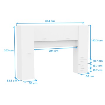 habitación juvenil tidy blanco cotas