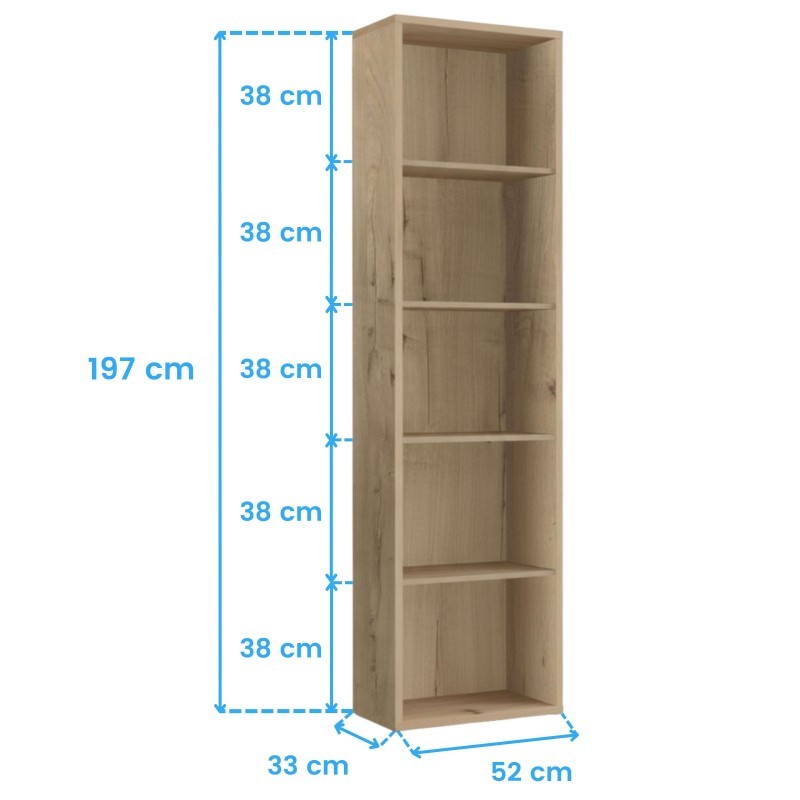 Pack Muebles Despacho Oficina 4 Escritorios, 3 Estanterías de Diferente Tamaño, 1 Aparador y 1 Librería en Roble Gold