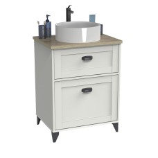 Mueble de Baño Toscana 61 cm Blanco Soft y Roble Cambrian (Lavabo opcional)