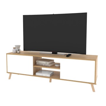 Mueble TV Oslo 160 cm Roble Gold y Blanco Mate