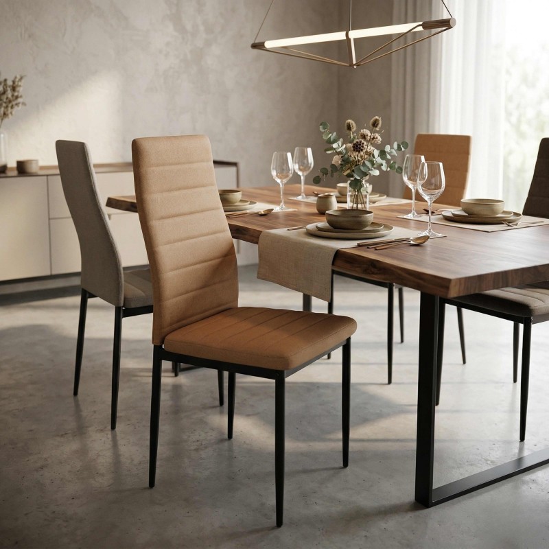 Silla de Comedor Avat Estilo Industrial Color Marrón