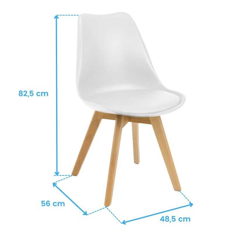 Conjunto Mesa Extensible con 4 Sillas Color Roble Nordish y Blanco