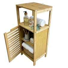 Armario Auxiliar Take Bajo Baño Bambú Marrón 32x80 cm
